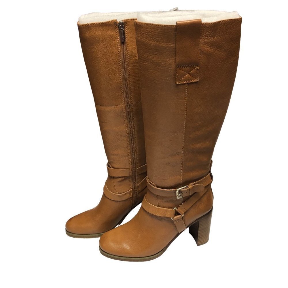 BANDOLINO BD AISEL‎ WOMENS MED NATURAL LEATHER  TALL BOOTS SIZE 10 MNIB